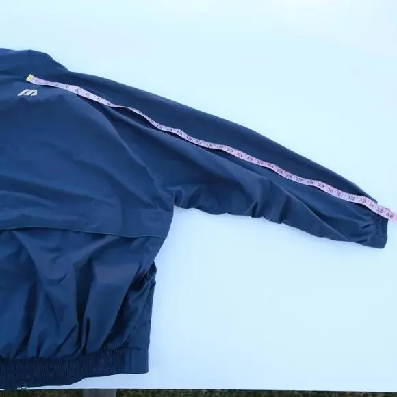 Vintage 90’s Mizuno Performance Wear Full Zip Windbreaker Jacket Navy Men's L